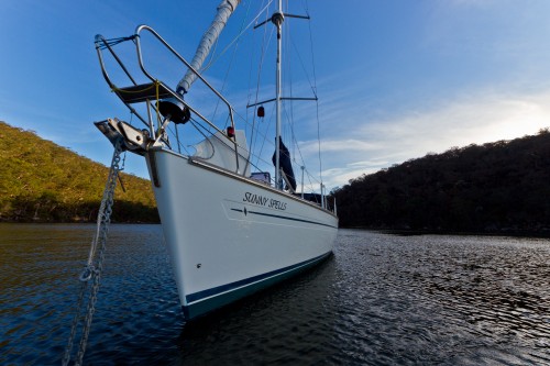 Peacefully at anchor in Yeoman's Bay, Cowan Creek, Sydney